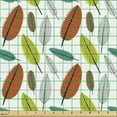 thumbnail image 2 of Leaves Fabric by the Yard Upholstery, Sketchy Drawn Hatched Look Autumn Seasonal Leaf Motif in Colors Print, Decorative Fabric for DIY and Home Accents, Multicolor by Ambesonne, 2 of 5