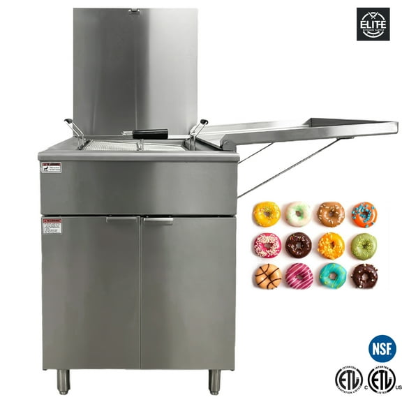 125lbs Commercial Donut Fryer, Flat Bottom Funnel Cake Donut Fryer Gas Donuts Fryer