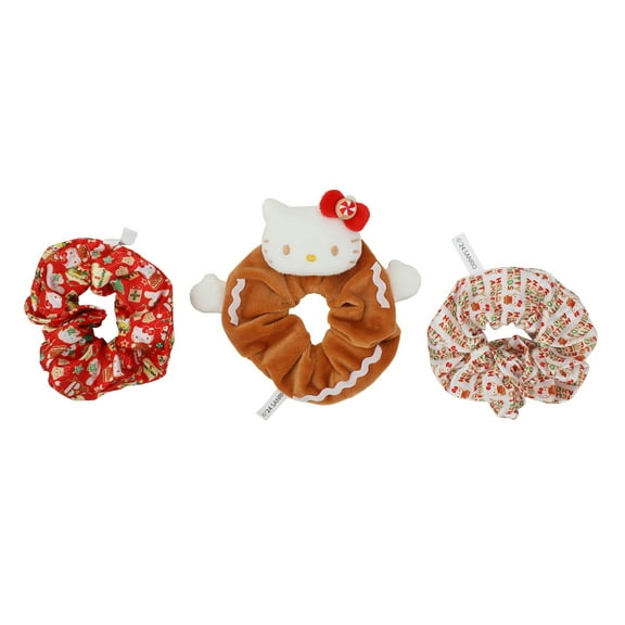 Hello Kitty Gingerbread Cat 3-Piece Scrunchie Set