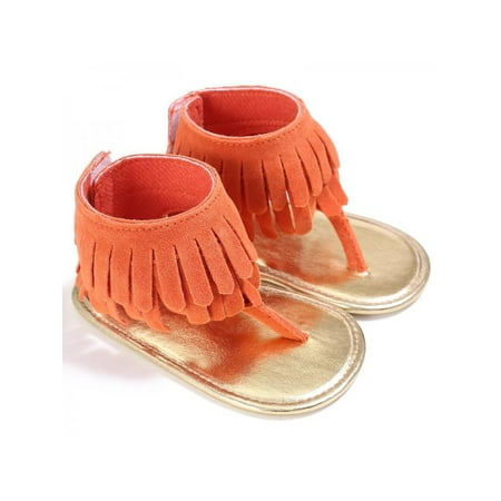 Infant Baby Girls Tassel Sandal Summer Shoes Anti-slip Newborn Prewalker 0-18