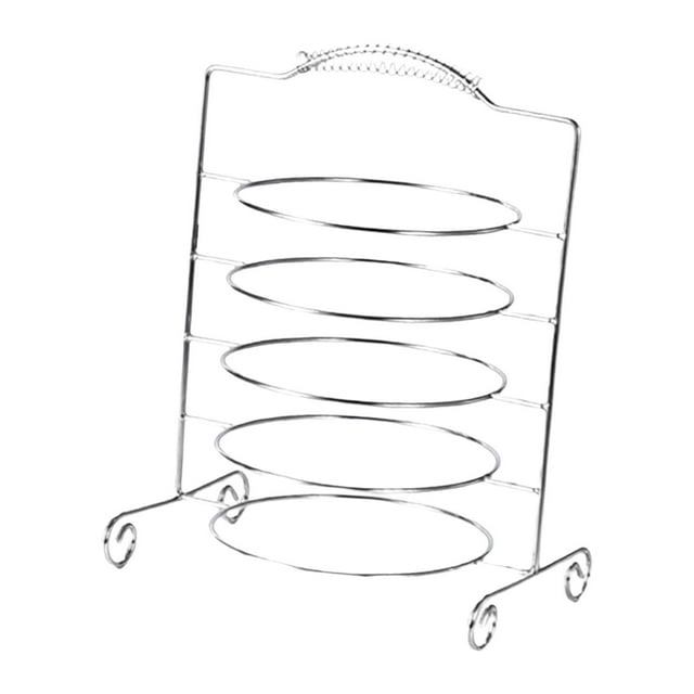 Soporte para servir platos, práctico soporte de acero inoxidable para almacenar platos. 5 nivel