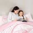 thumbnail image 4 of Manfei Cartoon Bow K Personalized Initial Twin Bedding Sets 7-Piece for Teens Female,Kids Girls Geometric Stripes Chic Flowers Bedding Comforter Set,Pink Reversible,Ultra Soft Home Decor, 4 of 7