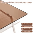 thumbnail image 4 of Coffee Table with Storage Shelf, 2-Tier Rectangle Coffee Table with Black Metal Legs, Coffee Tables with Tempered Glass Tabletop, Modern Table for Living Room Bed Room Apartment, Brown and white, 4 of 9