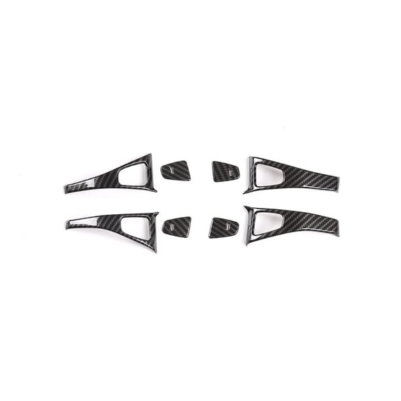 8pcs ABS Car Door Lock Button Frame Cover Inner Door Lock Switch Trim Frame for Tesla Model 3 & Model Y 2018-2020 (Pear Wood Grain)