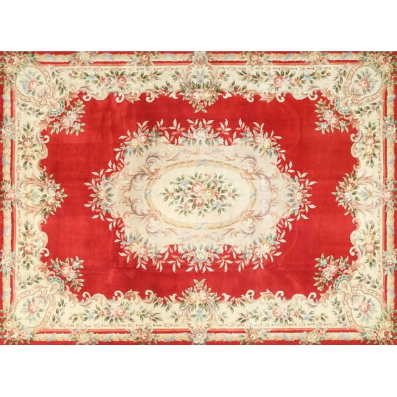 Ahgly Company Machine Washable Indoor Rectangle Traditional Fire Engine Red Area Rugs, 6' x 9'