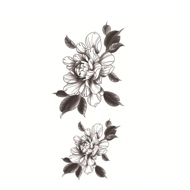 FOCUSNORM Temporary Tattoo Sticker Paper Floral Realistic Pattern Waterproof Sweat Proof Fashion Sticker