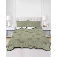 thumbnail image 2 of Quilts Queen Size Bedding Set, Sage Green Floral Reversible Summer Quilt 3 Pieces, Vintage Spring Botanical Flowers Lightweight Bedspreads Coverlets with 2 Pillow Shams for All Seasons, 2 of 5