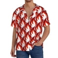 thumbnail image 3 of Wukai Fire Symbols Men's Casual Short-Sleeve Button Down Shirt - Lightweight Summer Dress Shirt for Daily Wear-3X-Large, 3 of 7