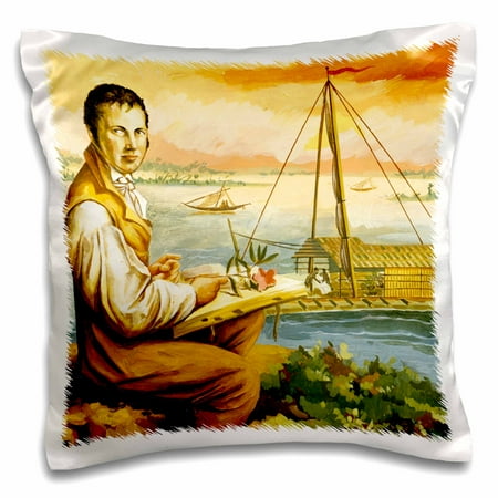 - 3dRose Painting of Alexander von HUMBOLDT, German naturalist - HI13 PRI0275 - Prisma - Pillow Case, 16 by 16-inch