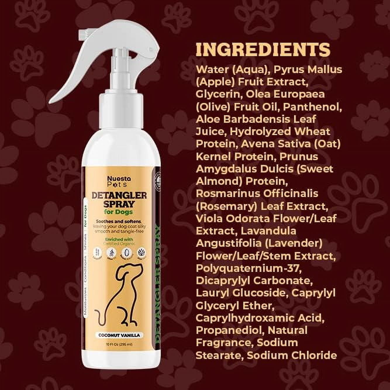 Nuesta Pets Detangler & Conditioner Spray for Dogs, 8oz