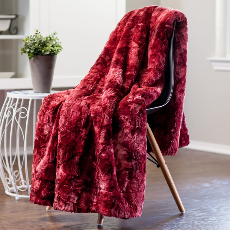 Chanasya Faux Fur Throw Blanket Super Soft Fuzzy Light Weight Luxurious Cozy Warm Fluffy Plush hypoallergenic Blanket for Bed Couch Chair Fall Winter Spring Living Room 50 x 65