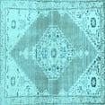 thumbnail image 1 of Ahgly Company Indoor Square Abstract Light Blue Contemporary Area Rugs, 7' Square, 1 of 4