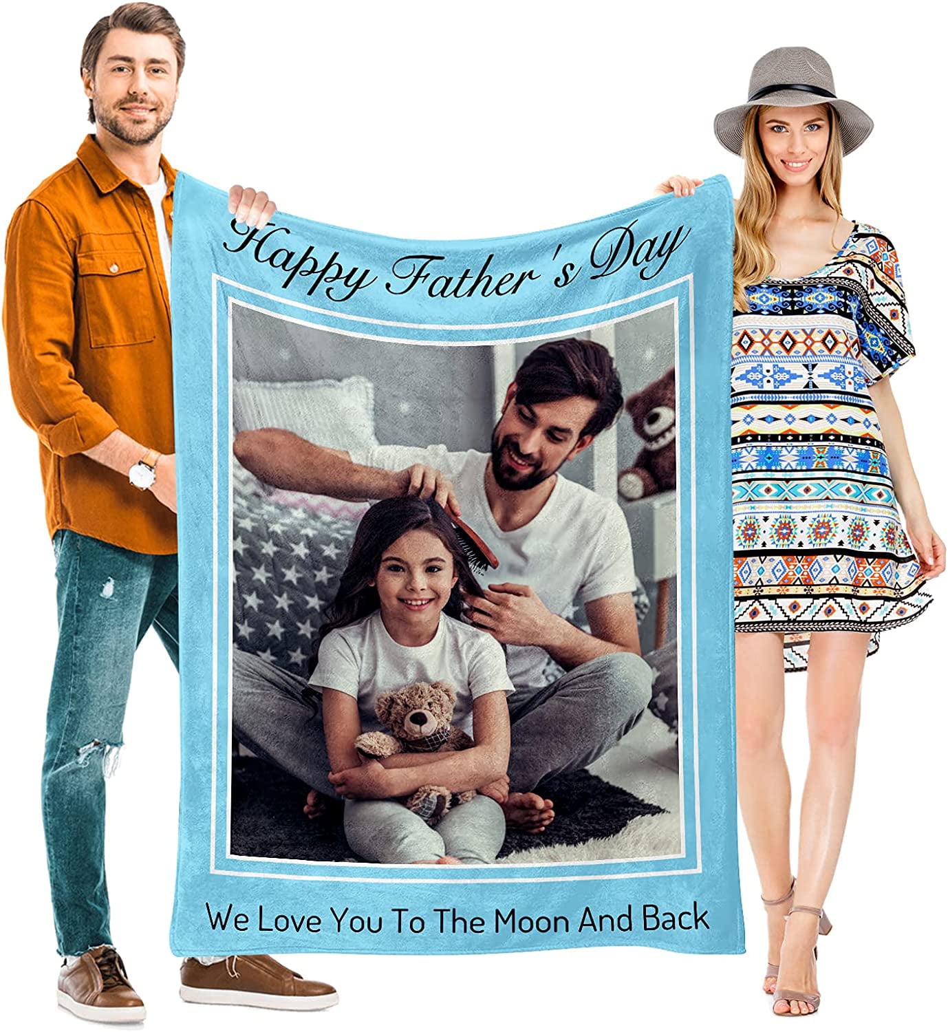 Custom Face Blanket Personalized Throw Blankets with Photo Picture