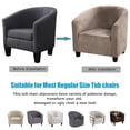 thumbnail image 4 of Stretch Velvet Club Sofa Chair Cover Tub Barrel Armchair Slipcover Dining Room Removable Washable Sofa Couch Cover(Light Brown), 4 of 9