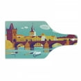 thumbnail image 1 of Prague Cutting Board, Colorful Arrangement with Charles Bridge Swans in River Cartoonish Graphic Design, Decorative Tempered Glass Cutting and Serving Board, in 3 Sizes, by Ambesonne, 1 of 2