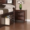 thumbnail image 1 of Pine Wood Night Stand With Two Drawers And Pull Out Tray, Brown, 1 of 1