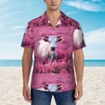 thumbnail image 2 of Honeii Flower Field Cow Print Men’s Hawaiian Shirt,Classic Button-Down Short Sleeve Shirt, for Beach, Vacation, and Outdoor Activities,Large, 2 of 7