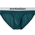 thumbnail image 2 of TANBOM Men's Bulge Enhancing Triangle Thong Nylon Underwear Green L 1-Pack, 2 of 6