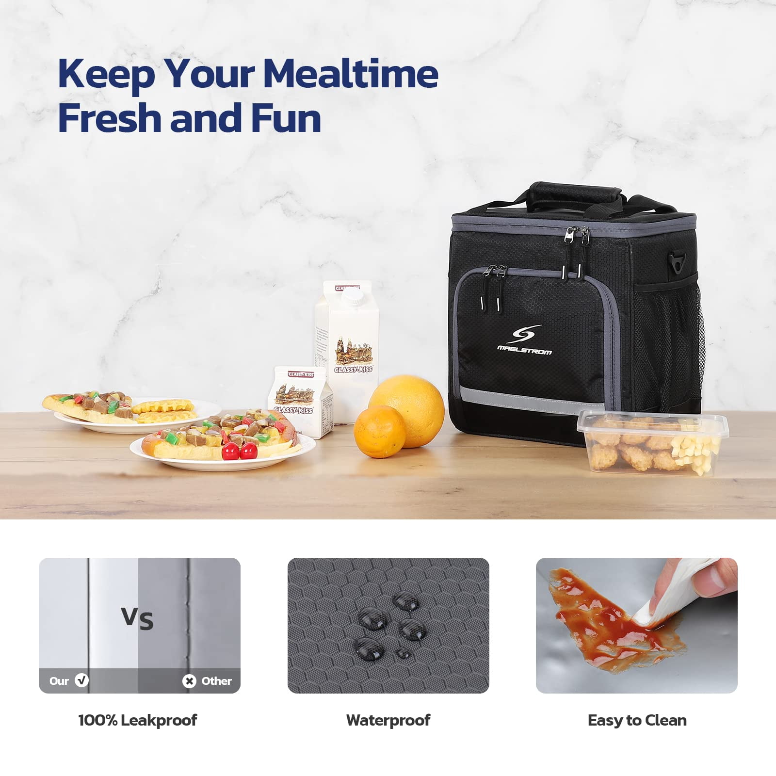 Maelstrom Lunch Box for Men,Insulated Lunch Bag Women/Men,Leakproof Lunch Cooler Bag, Lunch Tote Bag