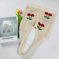 thumbnail image 1 of Bolso que combina con todo para mujer, bolso de mano de ganchillo con patrón de cereza y fresa, bolso de punto, 1 of 6