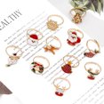 thumbnail image 2 of Unisex Cartoon Snowman Ring Christmas Adjustable Alloy Holiday Ring Festive Drip Oil Design Adjustable Fit For Comfort, 2 of 3