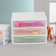 thumbnail image 5 of Sterilite Wide 3 Drawer Unit, Countertop and Desktop Organizer with Clear Storage Drawers, White, 5 of 6