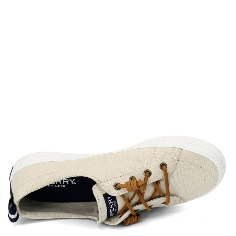 Sperry Women's Crest Vibe Linen Sneaker Oat - STS98644 LINEN/OAT