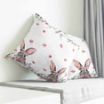 thumbnail image 3 of Bunny Easter Pillow Covers 20x20 Inch Decorative Throw Pillow Cover, Pink Spring Floral Eucalyptus Leaves Rabbits Sofa Pillowcases Accent Cushion Case Home Decor Bedroom Living Room, 3 of 6