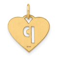 thumbnail image 3 of 14k Yellow Gold Heart Cut-Out Letter P Initial Pendant, 3 of 4