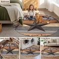 thumbnail image 5 of Texas Star Vintage Round Area Rug 8Ft Washable Large Circle Rugs for Living Room Dorm, Berry Grey Blue Brown Wooden Non-Slip Carpet Floor Mats Indoor Outdoor Carpet Runner Aesthetic Home Decor, 5 of 8