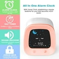 thumbnail image 2 of MINKUROW Kids Alarm Clock,Time to Wake Clock Toddlers Sleep Training Clock with Night Light Sound Machine Nap Timer,Cute Digital Clock for Kids Boy Girl,Pink, 2 of 7