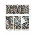 thumbnail image 3 of Brown Teal Boho Curtain Valance for Windows/Living Room/Kitchen/Bathroom/Café, Short Rod Pocket Tier Curtain Window Treatment Panel Ethnic Rustic Abstract Flowers Topper Curtain 54''x18'', 3 of 6