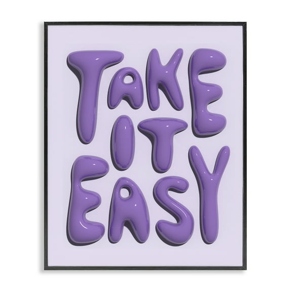 Stupell Industries Take It Easy Letters Text & Numbers Painting Black Framed Art Print Wall Art, 11 x 14