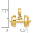 thumbnail image 2 of Pendentif Haltère Simple 3D en Or Jaune 14K, 2 of 2