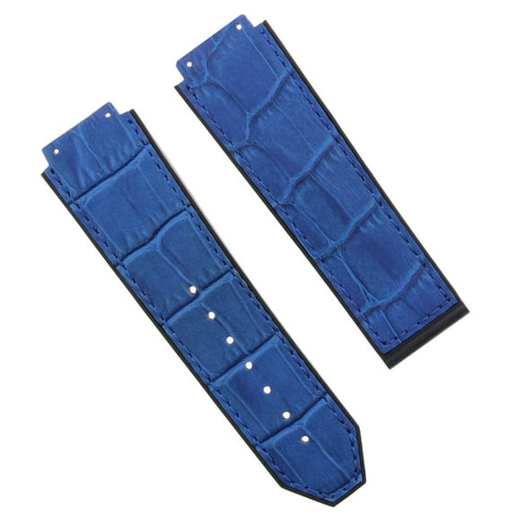 25MM ALLIGATOR LEATHER BAND STRAP FOR HUBLOT CERAMIC FUSION BIG BANG WATCH BLUE