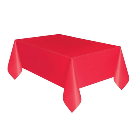 Red Plastic Party Tablecloth, 108 x 54in, 2ct