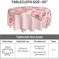 thumbnail image 3 of Pink Cute Pig Round Tablecloth 60 Inch, Washable Polyester Table Cloth Cover, Water Resistant Spill Proof Table Cloth for Kitchen Holiday Dining Room Party Picnic Decor, 3 of 6