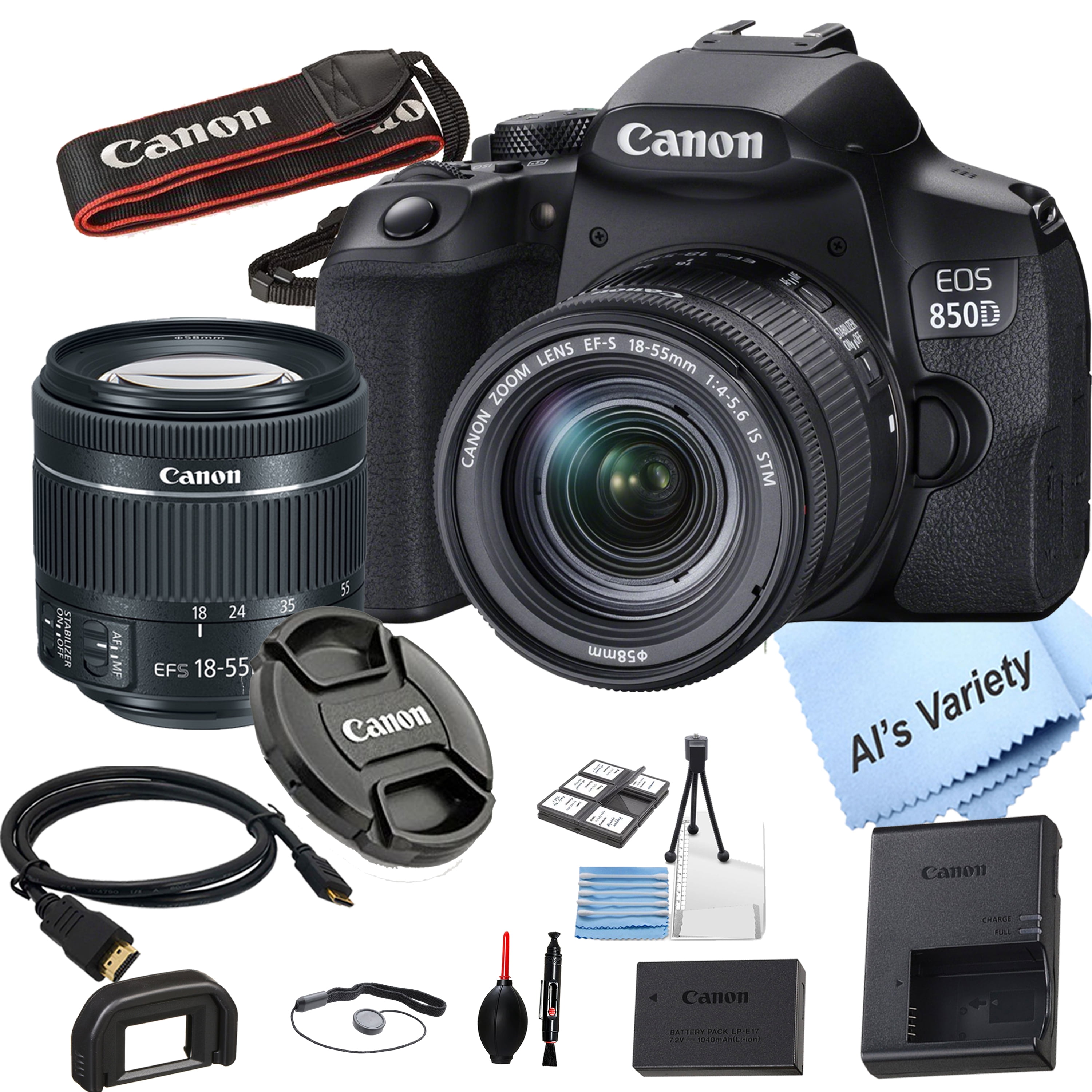 Canon EOS 850D/Rebel T8i DSLR Camera with 18-55mm Lens, 24.1MP, 4K24p ...