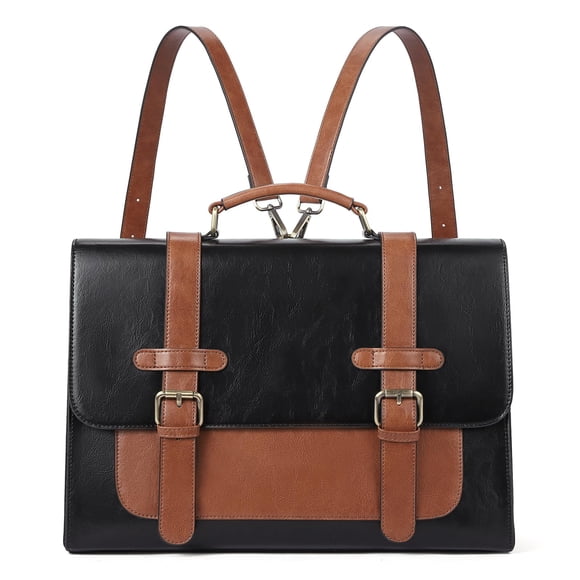 CLUCI Mallette pour Femmes en Cuir pour Ordinateur Portable 15,6 Pouces Sac Fourre-Tout d'Affaires pour Dames pour le Travail et l'Ordinateur Brun