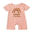 thumbnail image 1 of Baby Romper Letter Rainbow Print Crew Neck Short Sleeves Breathable with Bottom Snaps Jumpsuit, 1 of 7