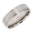 thumbnail image 3 of 7mm Brushed Polished Grooved edges Titanium Wedding Ring Comfort Fit Band, 3 of 5