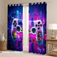 thumbnail image 2 of Homewish Abstract Gamepads Black Out Curtains for Teens Boys Girls,Video Game Curtains Pack of 2 (42x63 Each),Gradient Ombre Bedroom Curtains,Luxury Bedroom Decor, 2 of 6