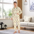 thumbnail image 6 of FORMRS Onesies Pajama for Adults Unisex Hoodie Winter Jumpsuit One Piece Sleepwear, Sizes S-2XL, Pastel Green Geometric, 6 of 7