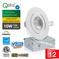 thumbnail image 2 of QPLUS 4 Inch Ultra-Thin Adjustable Eyeball Gimbal LED Recessed Lighting with Junction Box/Canless Downlight, 10 Watts, 750lm, Dimmable, Energy Star and ETL Listed (4000K Neutal, 12 Pack), 2 of 5