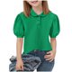 thumbnail image 2 of Odeerbi Camisas de Golf Para Niñas Peter Pan Collar Puff Camisas de Tenis de Manga Corta Uniforme Escolar, 2 of 6