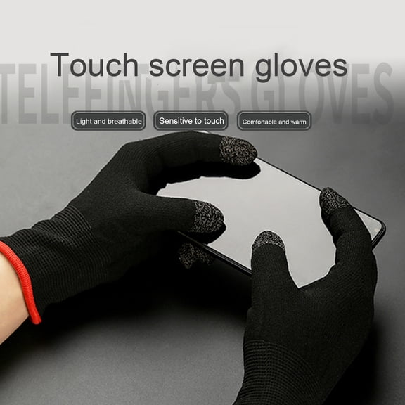 Deyuer 2Pcs Gaming Gloves Breathable Lightweight Warm Thin Sweat proof Multifunctional Mobile Game Gloves