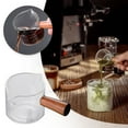 thumbnail image 2 of Spresso Shots Cup Clear Glass Measuring Cup with Wood Handle 100ml Shot Glass Accessories for Kitchen Use, 2 of 9