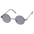 thumbnail image 2 of sunglassla - small retro lennon inspired style neutral-colored lens round metal sunglasses 41mm - 41mm, 2 of 4