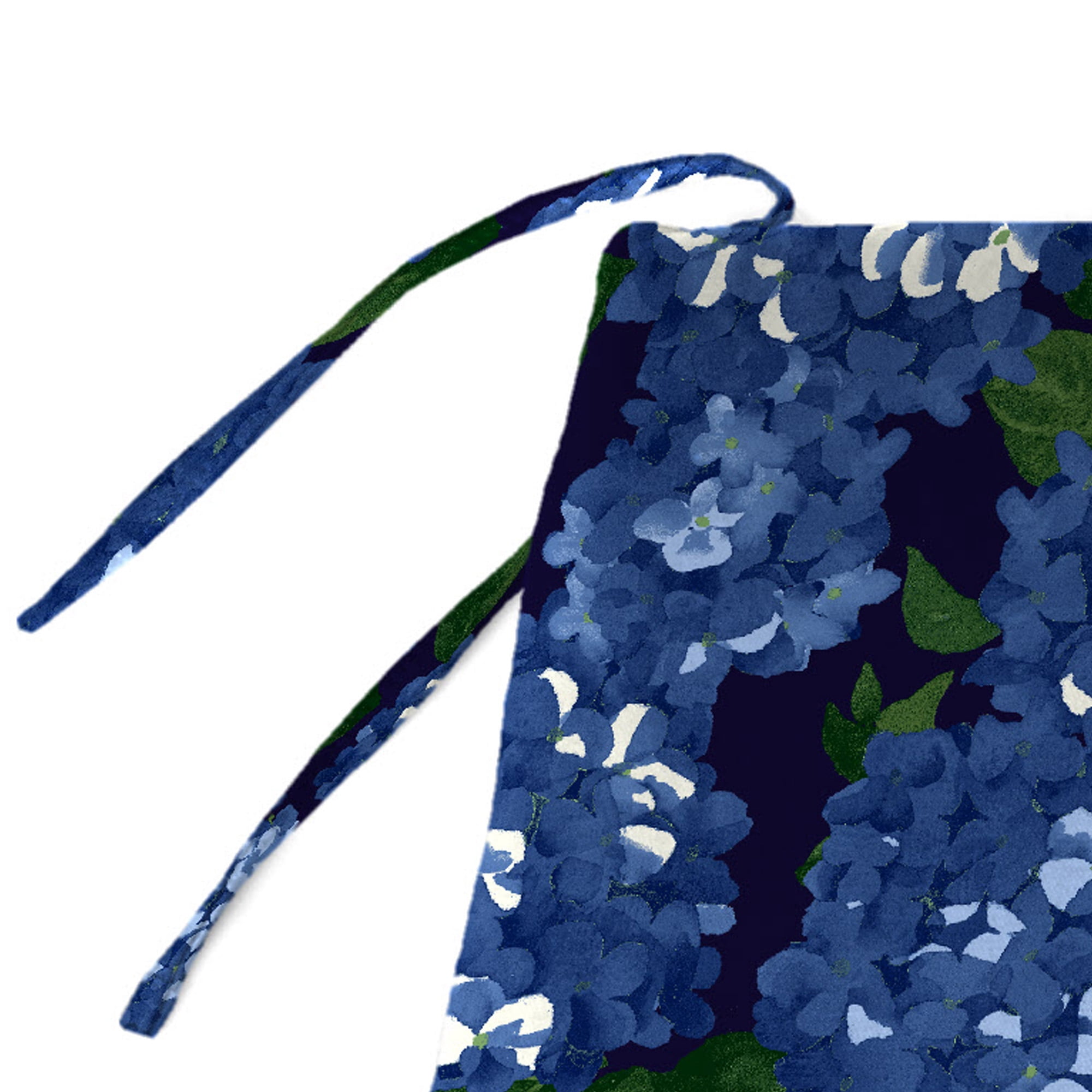 Jordan Manufacturing 48" x 19.5" Hydrangea Midnight Navy Floral Rectangular Outdoor Settee Swing Bench Cushion with Ties