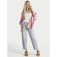 thumbnail image 5 of Jessica Simpson Women's Relaxed Barrel Leg Cargo Jeans, 28" Inseam, Sizes 2-16, 5 of 6